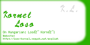 kornel loso business card